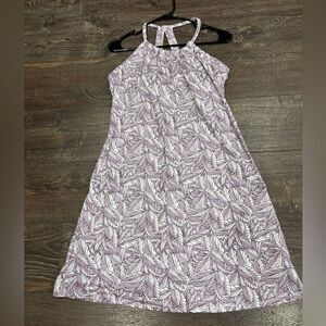 Purple and white floral tropical Eddie Bauer active dress